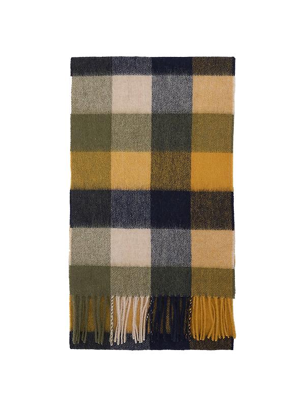 Barbour Large Tattersall Scarf - Forest Mist Image 1