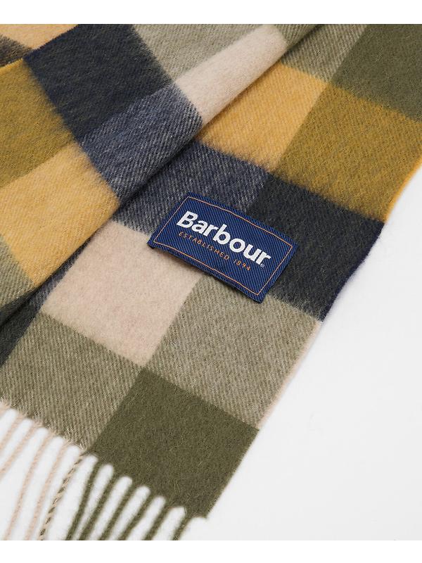 Barbour Large Tattersall Scarf - Forest Mist Image 6