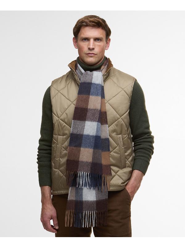 Barbour Large Tattersall Scarf - Midnight Oak Image 3