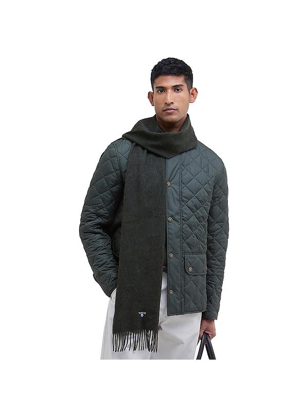 Barbour Plain Lambswool Scarf - Seaweed Image 1