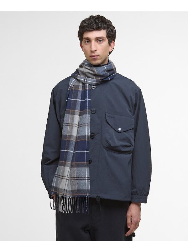 Barbour Galingale Tartan Scarf - Grey Midnight Tartan Image 2