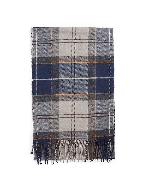 Barbour Galingale Tartan Scarf - Grey Midnight Tartan Image 1
