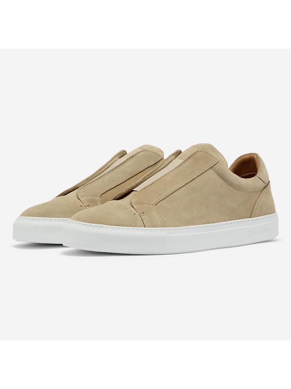 Oliver Sweeney Men's Valezim Perforated Calf Suede Slip-on Trainers - Sand Image 2