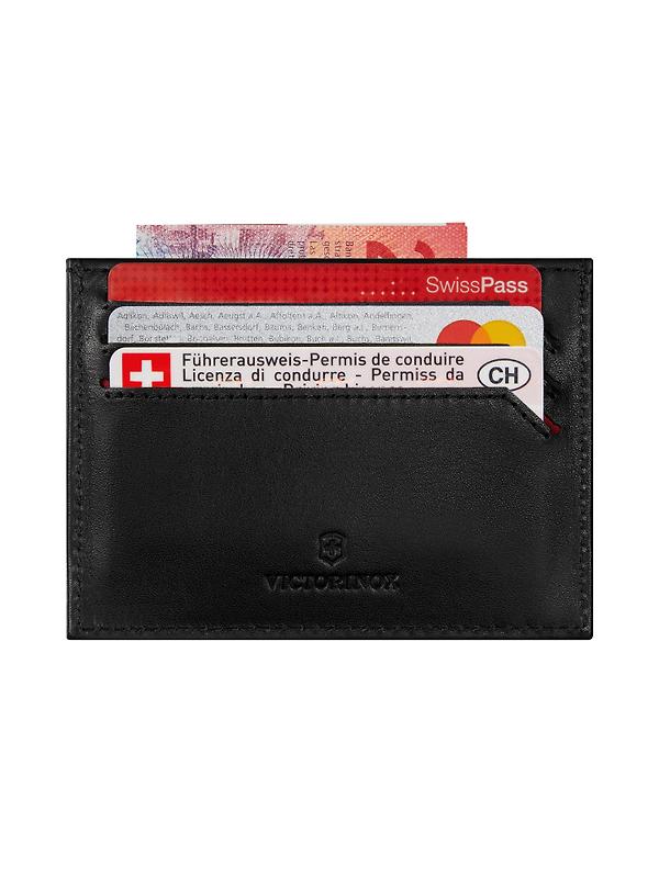 Victorinox Altius Alox Leather Slim Card Case with RFID - Black Image 2