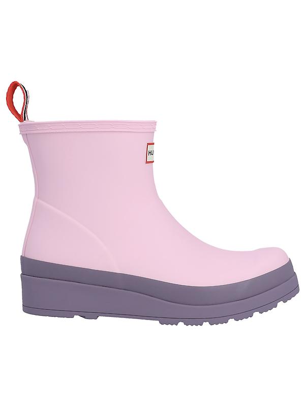 Hunter Women's Play Short Wellington Boots - Parfait Pink/Purple Top Image 1