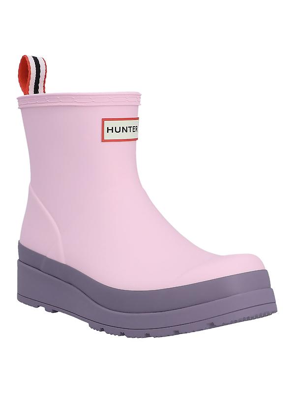 Hunter Women's Play Short Wellington Boots - Parfait Pink/Purple Top Image 6