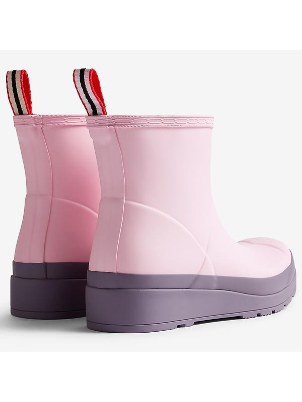 Hunter Women's Play Short Wellington Boots - Parfait Pink/Purple Top Image 3