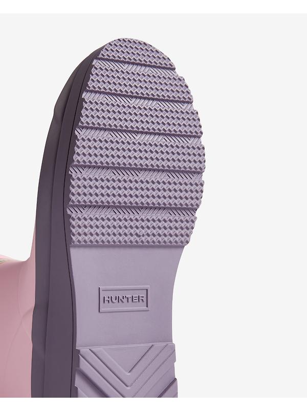 Hunter Women's Play Short Wellington Boots - Parfait Pink/Purple Top Image 4