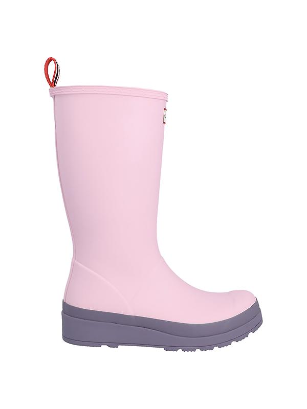 Hunter Women's Play Tall Wellington Boots - Parfait Pink/Purple Top Image 1