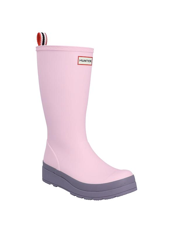 Hunter Women's Play Tall Wellington Boots - Parfait Pink/Purple Top Image 5