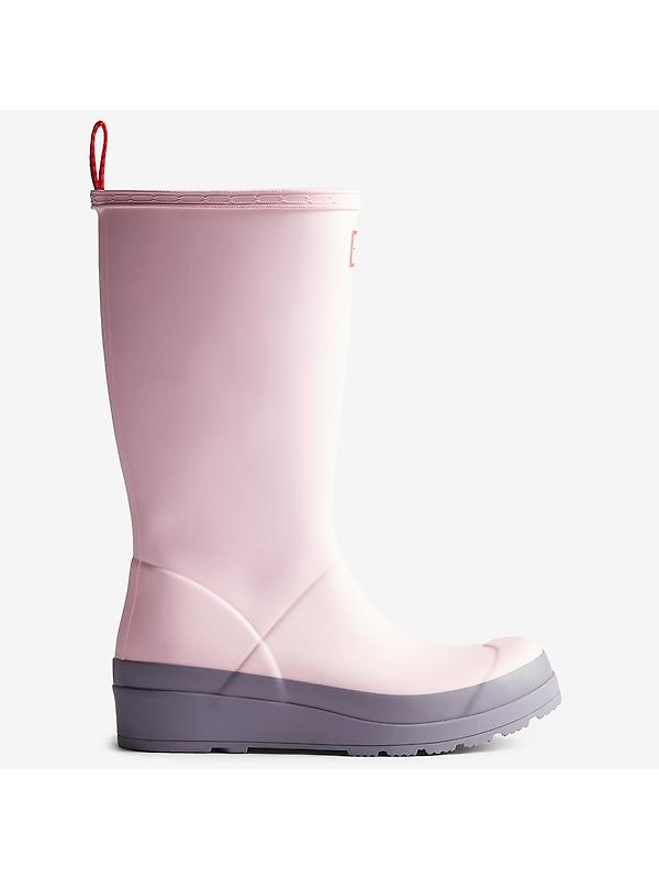 Hunter Women's Play Tall Wellington Boots - Parfait Pink/Purple Top Image 6