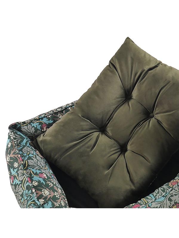 William Morris Square Dog Bed - Blackthorn Print Image 7