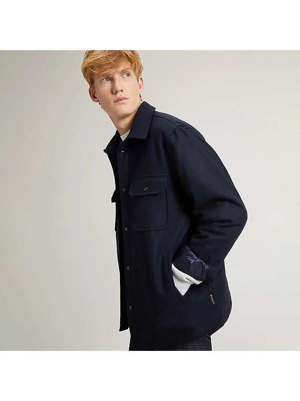 Woolrich Men's Alaskan Padded Overshirt - Melton Blue Image 5