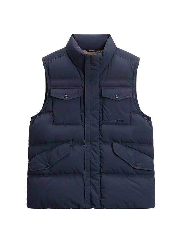 Woolrich Men's Garment-Dyed Quilted Nylon Vest - Melton Blue Product Image