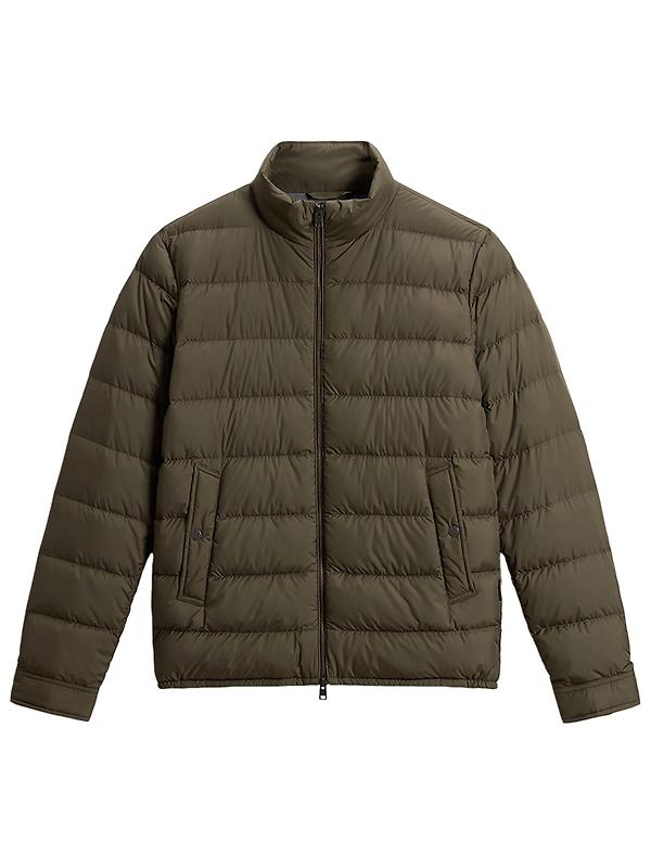 Woolrich Men's Lightweight Microfibre Down Jacket - Dark Green Image 1