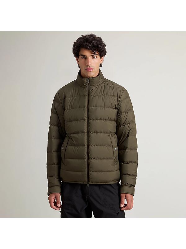 Woolrich Men's Lightweight Microfibre Down Jacket - Dark Green Image 2