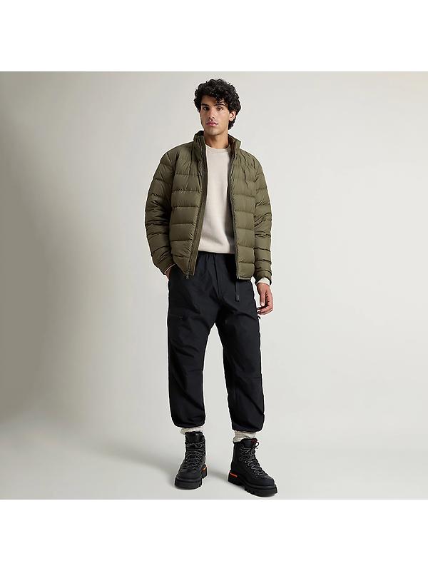 Woolrich Men's Lightweight Microfibre Down Jacket - Dark Green Image 3