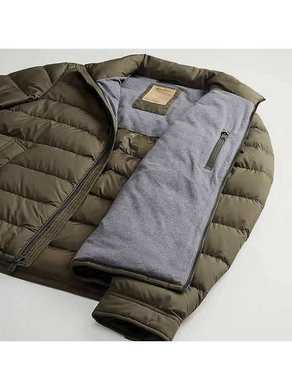 Woolrich Men's Lightweight Microfibre Down Jacket - Dark Green Image 9