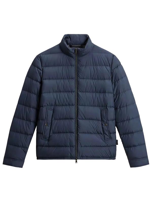 Woolrich Men's Lightweight Microfibre Down Jacket - Melton Blue Image 1