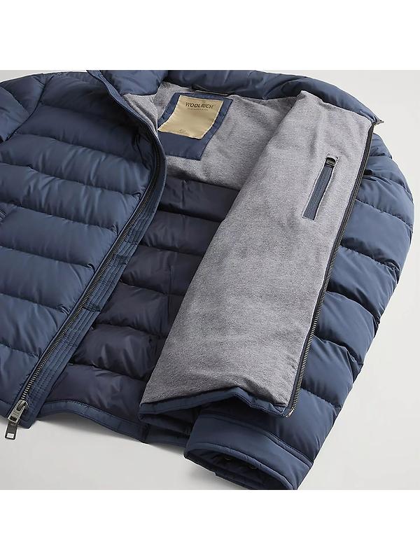 Woolrich Men's Lightweight Microfibre Down Jacket - Melton Blue Image 9