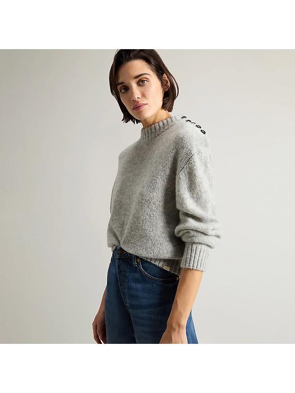 Woolrich Women's Alpaca Blend Sweater - Grey Melange Image 5
