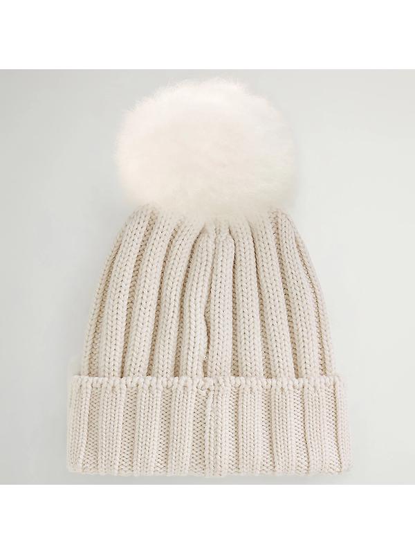 Woolrich Women's Cashmere Pom-Pom Beanie - Milky Cream Image 3
