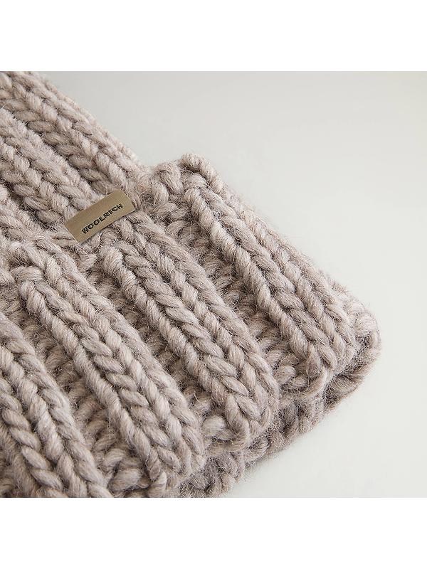 Woolrich Women's Chunky Ribbed Beanie - Light Grey Melange Image 4