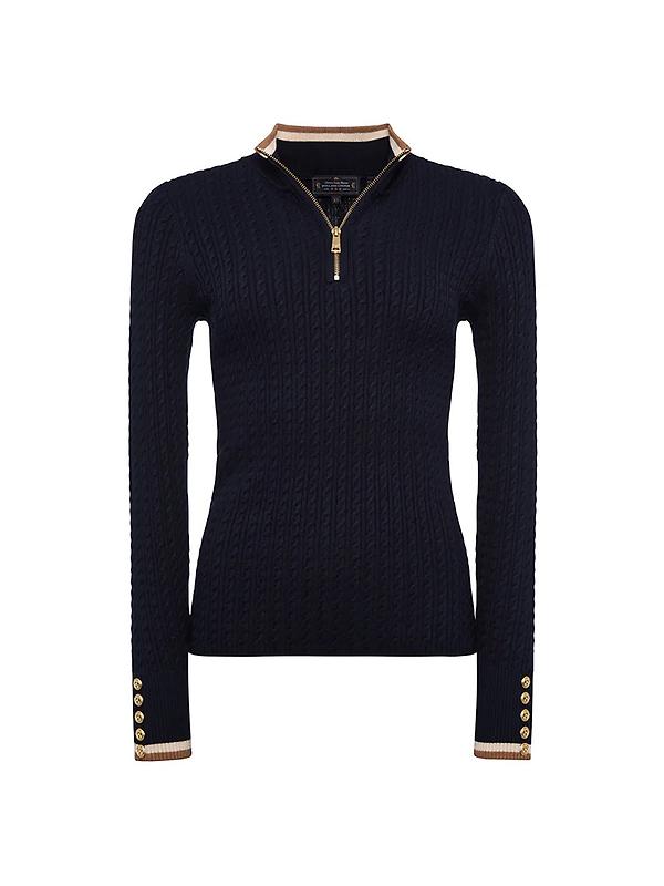 Holland Cooper Women's Zoe Quarter Zip Knit - Ink Navy Image 7
