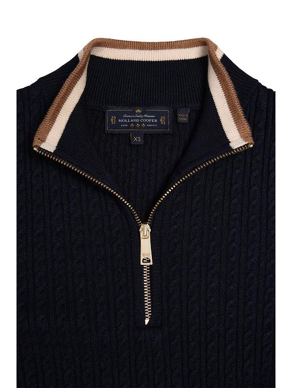 Holland Cooper Women's Zoe Quarter Zip Knit - Ink Navy Image 8
