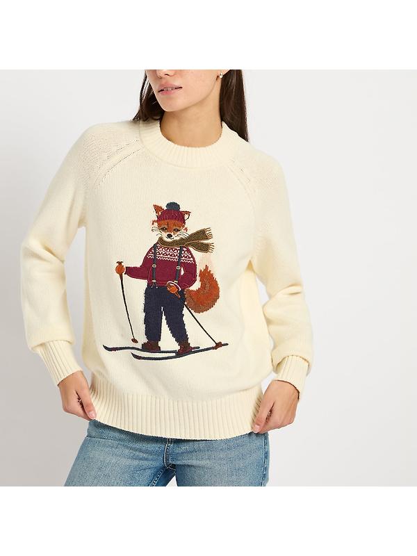 Joules Women's Jonty Ski Intarsia Knit Jumper - Oatmeal Image 2