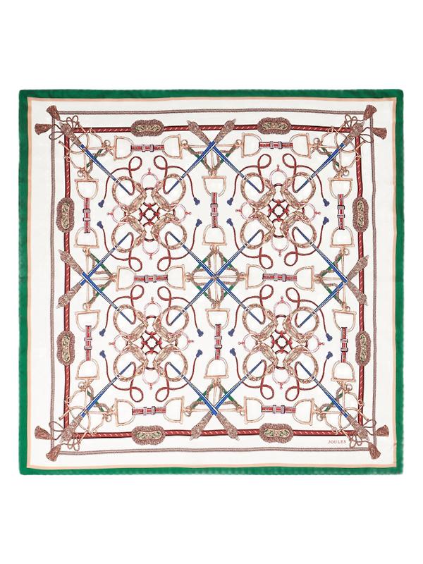 Joules Women's Bloomfield Silk Scarf - Cream Image 1