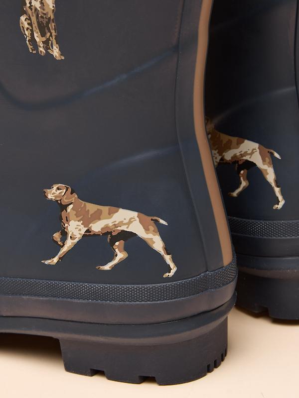 Joules Women's Adjustable Tall Printed Wellies - Navy Dog Image 6