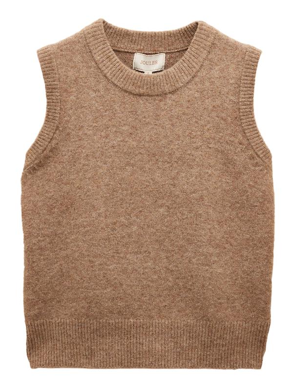 Joules Women's Holly Knitted Vest - Tan Brown Product Image