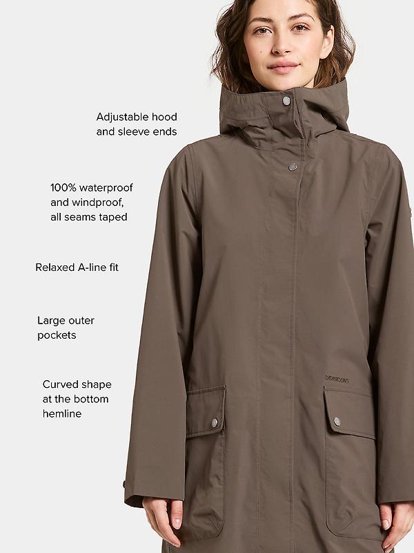 Didriksons Women's Adria Waterproof Parka - Mocha Brown Image 3