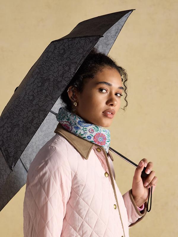 Joules Rayne Floral Printed Umbrella - Black Image 7