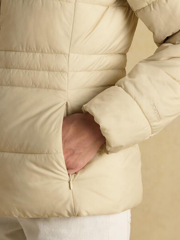 Joules Women's Hadlow Short Showerproof Padded Coat -  Neutral Image 6