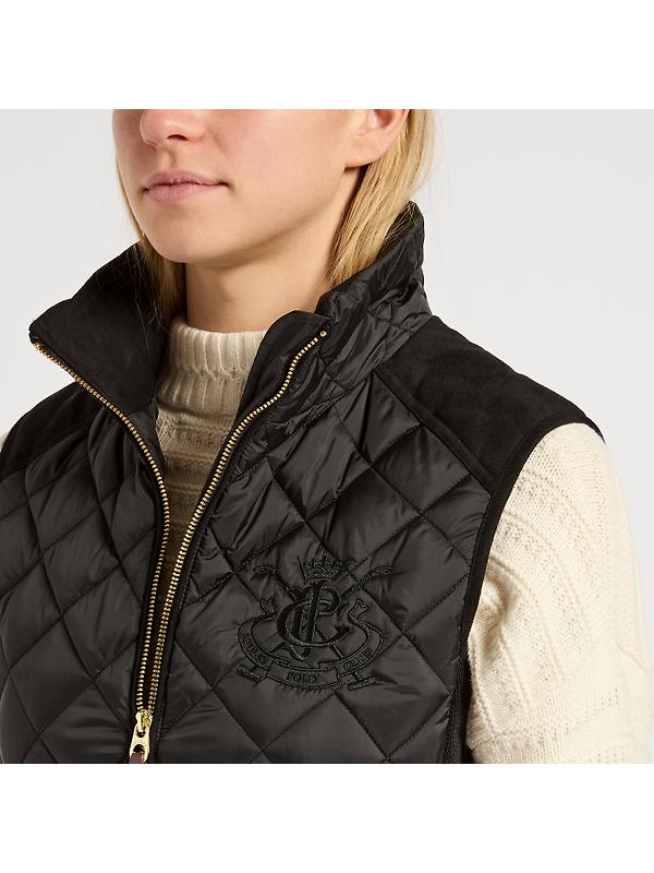 Joules Women's Braemar Luxe Showerproof Diamond Quilted Gilet - Black Image 3