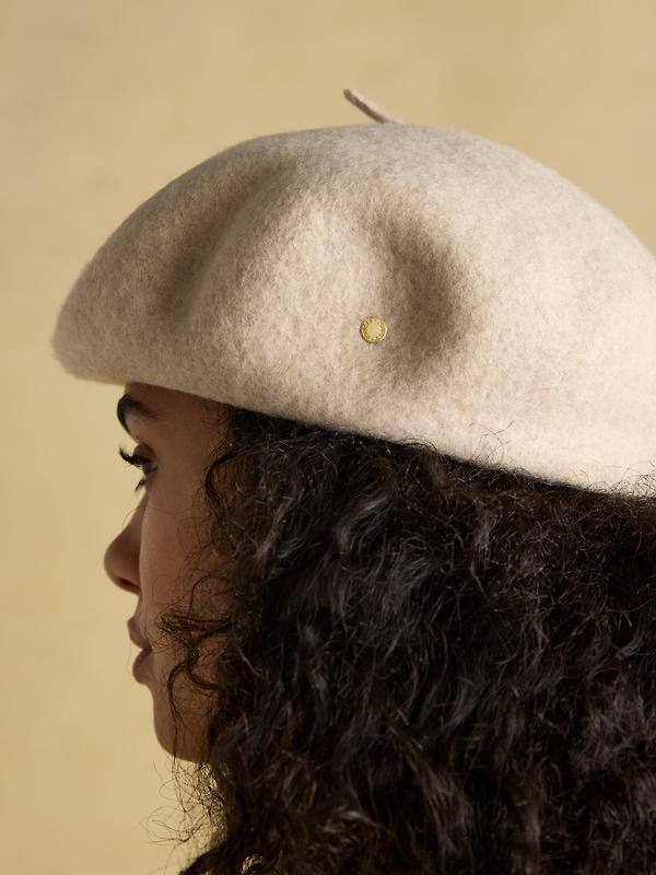 Joules Women's Amelie Adjustable Wool Beret Hat - Cream Image 6