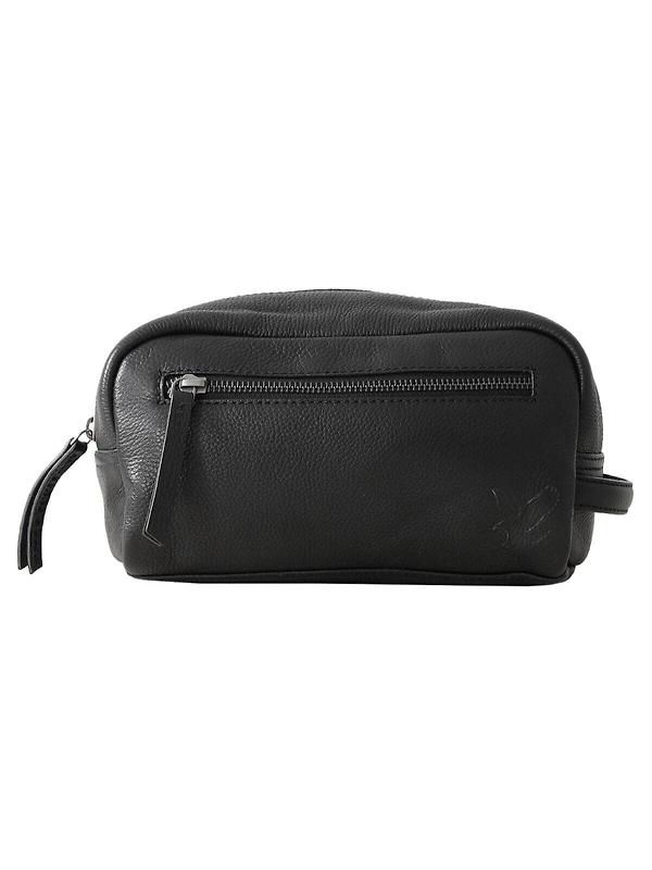 Product image of Lyle & Scott Leather Wash Bag - Jet Black