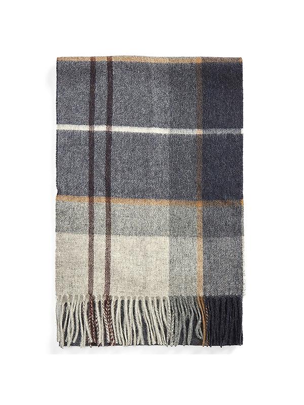 Barbour Carrbridge Tartan Scarf - Grey Midnight Tartan Image 1