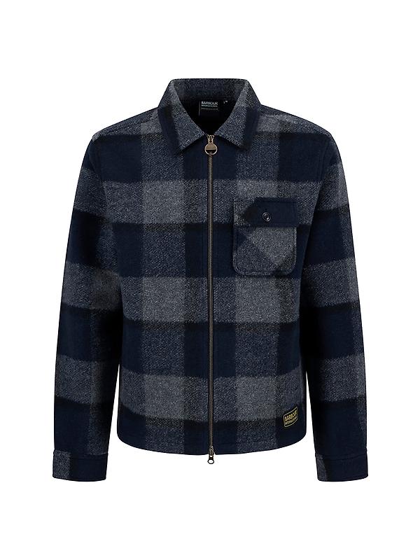 Barbour International Men's Hailwood Tartan Fleece Overshirt - Navy Image 1