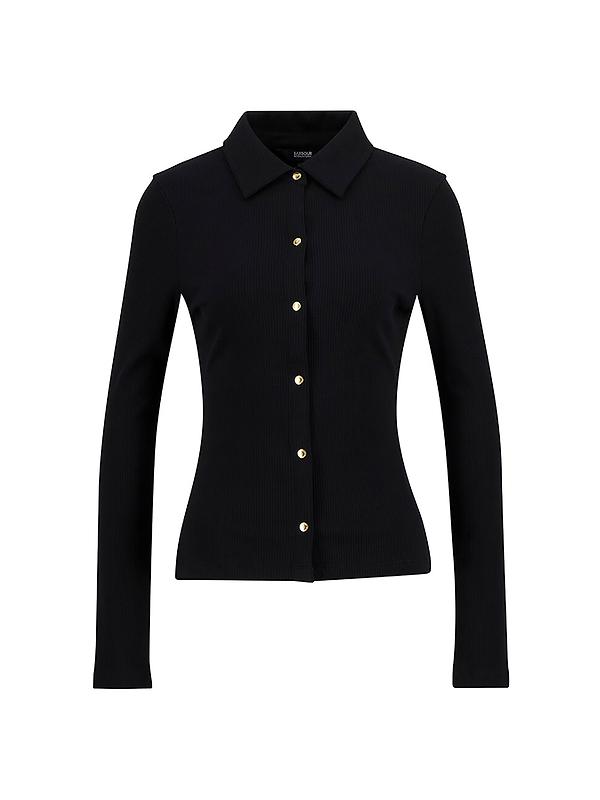 Barbour International Women's Chloe Ribbed Top - Black Product Image