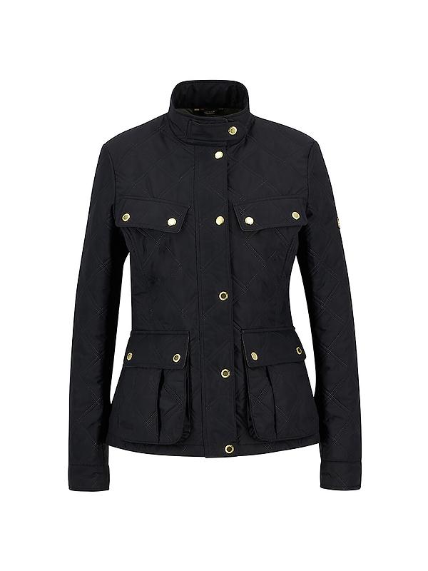 Barbour International Women's Halsey Quilted Jacket - Black/Dusky Khaki Product Image