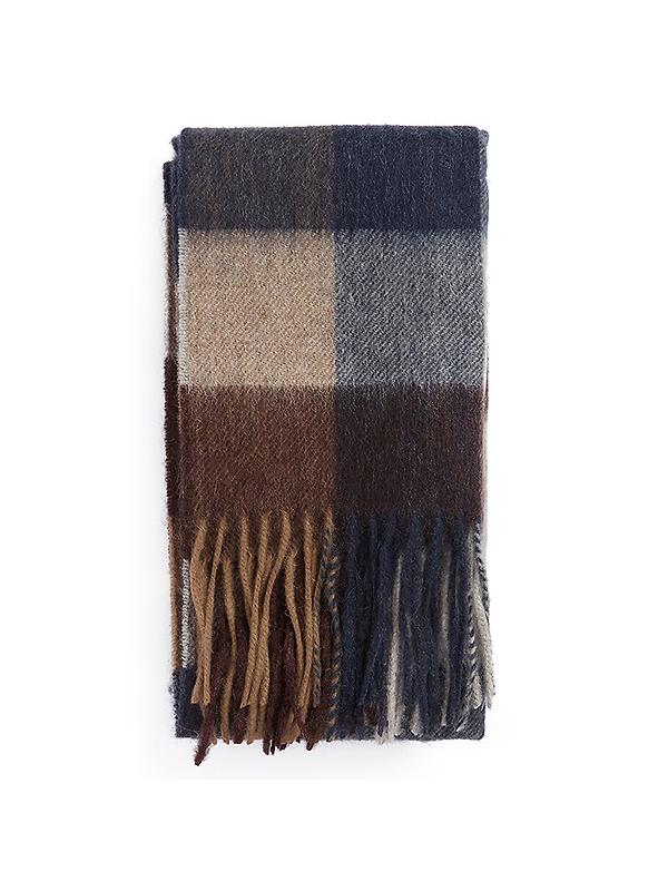 Barbour Large Tattersall Scarf - Midnight Oak Image 1
