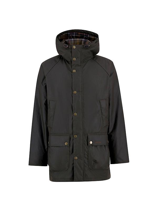Barbour Men's Bedale Wax Parka - Olive Image 1