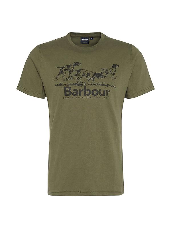 Barbour Men's Field Dog Graphic T-Shirt - Mid Olive Image 1