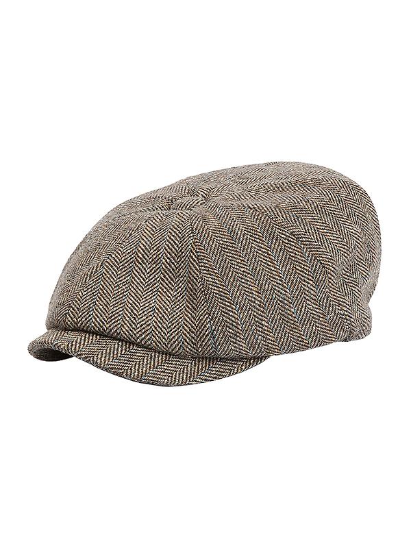 Barbour Men's Fyne Tweed Baker Boy Cap - Brown Image 1