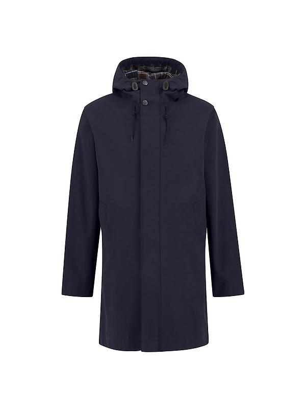 Barbour Men's Hooded Lorden Waterproof Mac - Navy Image 1
