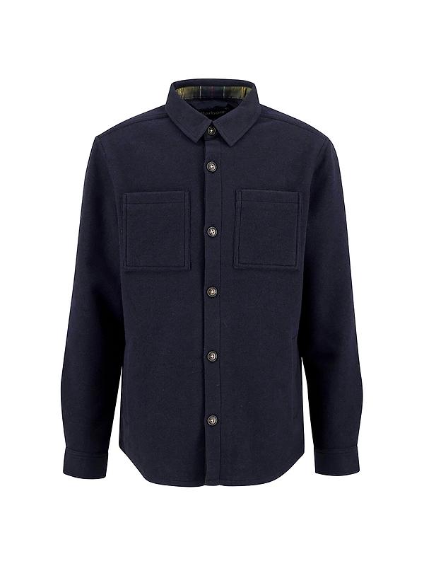 Barbour Men's Marlow Tailored Wool Blend Overshirt - Navy Marl Image 1