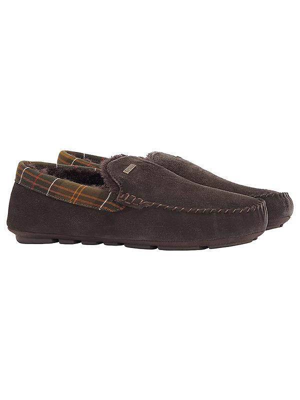 Barbour Men's Monty Slippers - Brown Suede Image 1